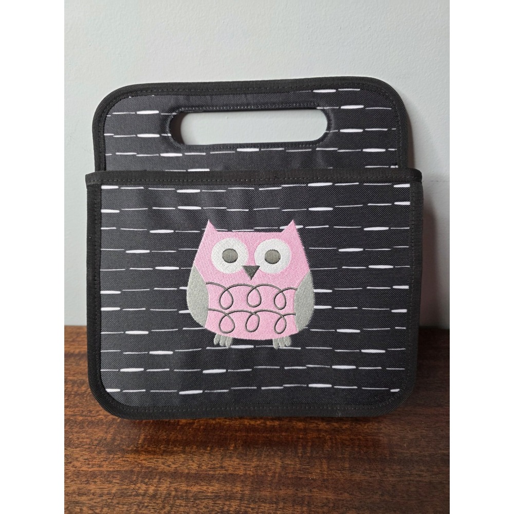 Thirty One Double Deluxe Multipurpose Organizer Bag Owl Embroidered